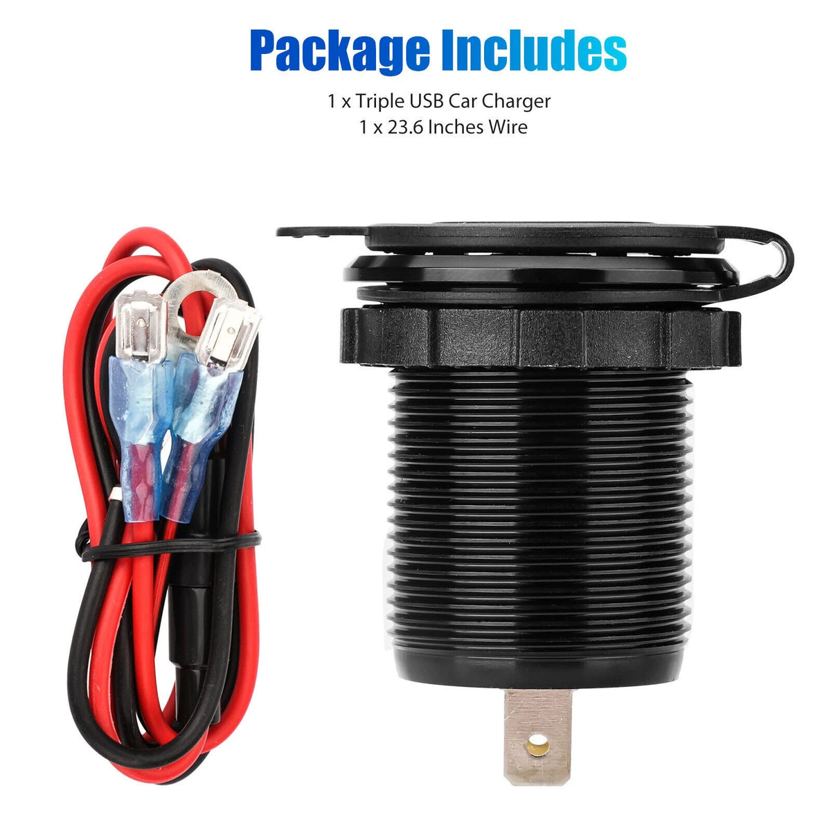 Triple USB Car Charger Adapter for Universal Vehicles (60W, Dual QC3.0 & PD)