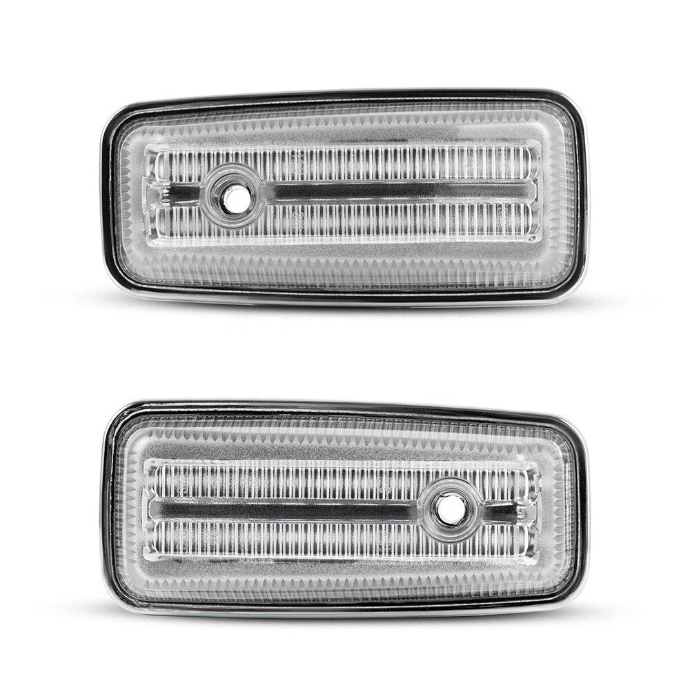 2X Clear Lens Full LED Amber Front Side Marker Lights for Benz G-Class (1986–2002)