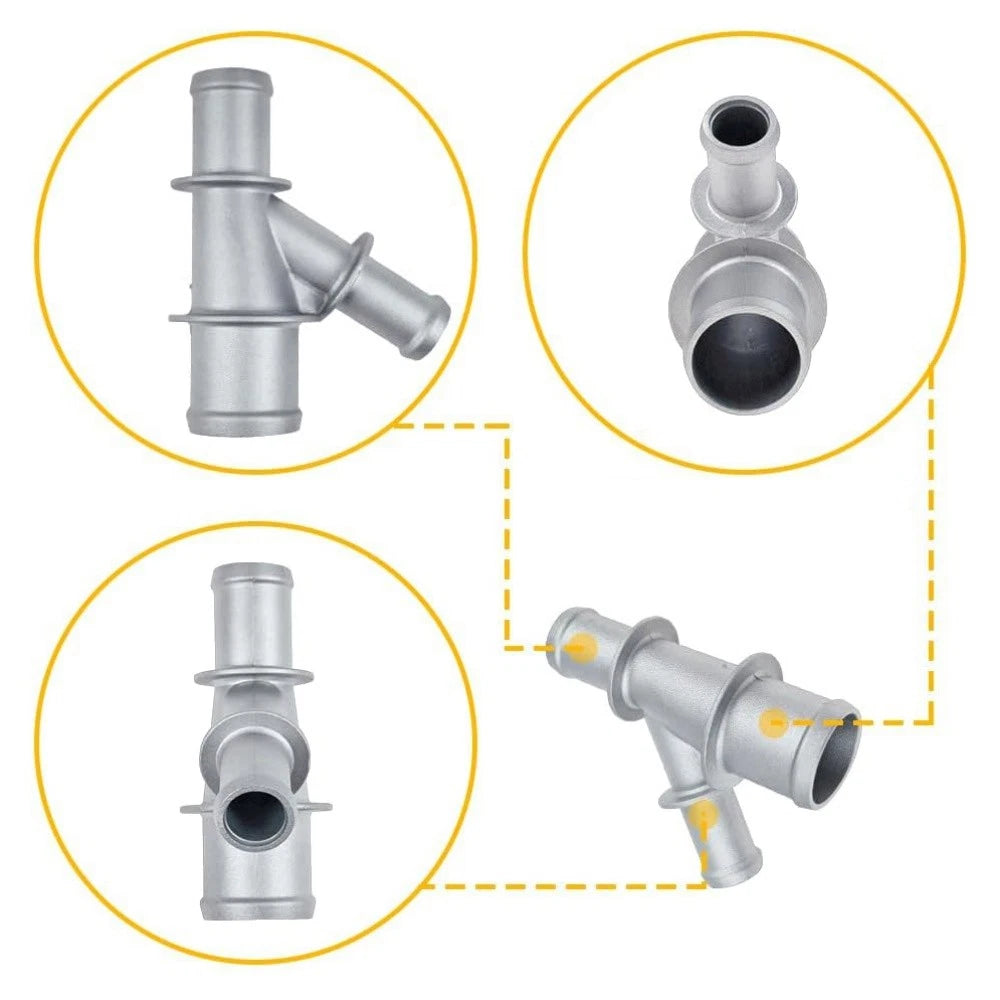 Aluminum Coolant Hose Junction Connector for Chevrolet Silverado 1500 2500 Tahoe (2007–2014)