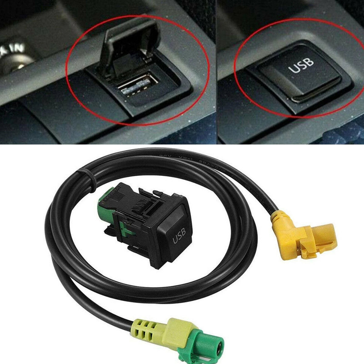 AUX USB Switch Cable for VW Golf GTI R MK5 MK6 Jetta RCD510 RCD310 (2006–2014)