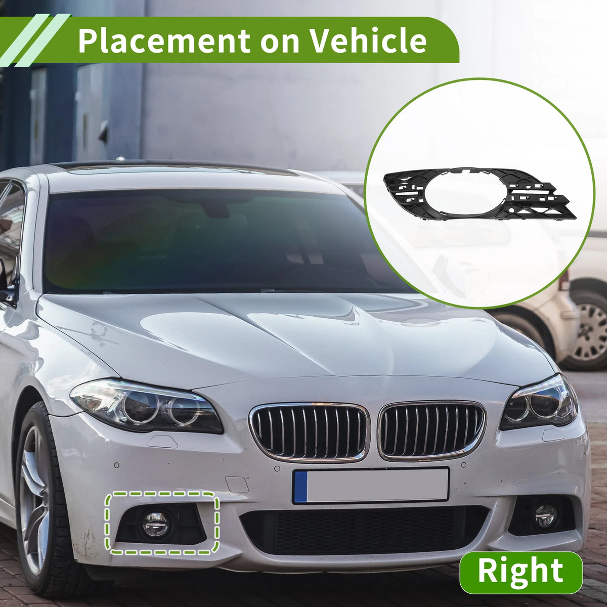 Front Left Fog Light Grill for Mercedes Benz E-Class (2003–2009) No. 2118850922 Black