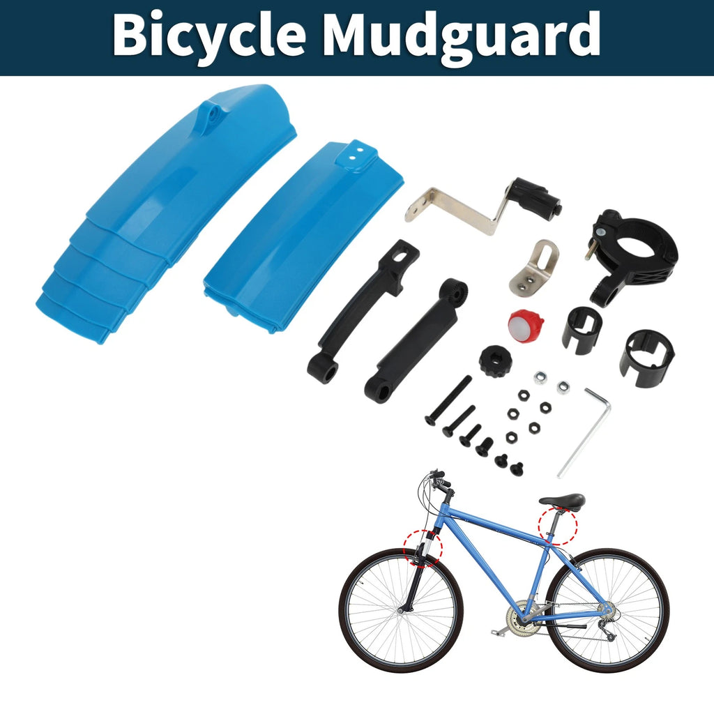 Mudguard Set Adjustable Front Rear for Road MTB Bicycle (12.60–18.11)