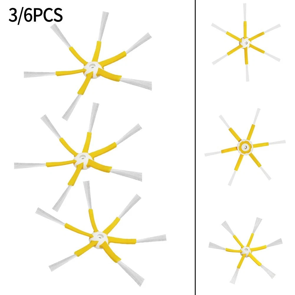6-Arm Side Brush Accessories for Vacuum Cleaner (3/6 Pcs)