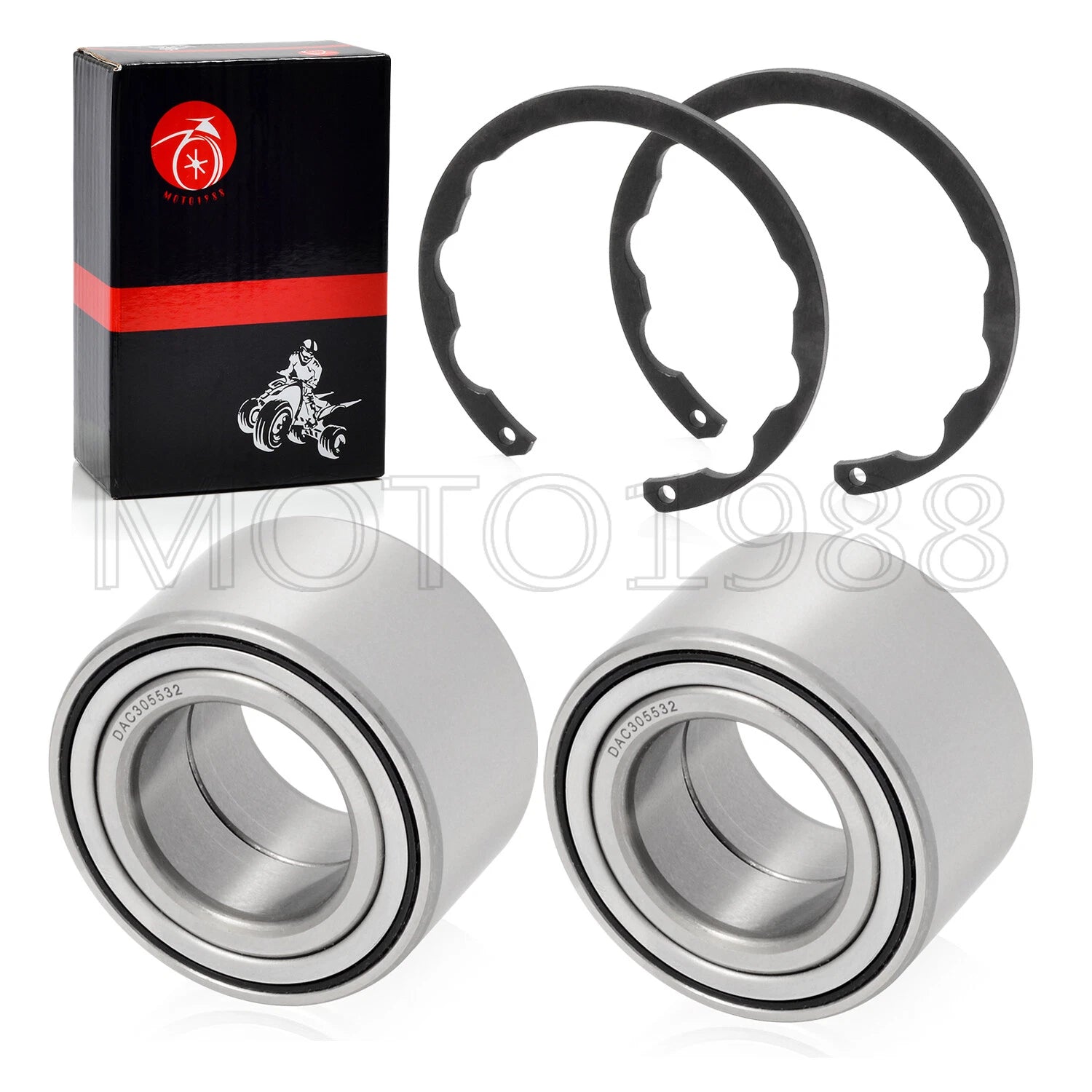 2X Front Wheel Bearings 30x55x32 + Circlip for Kawasaki Teryx Teryx4 (2008–2019)