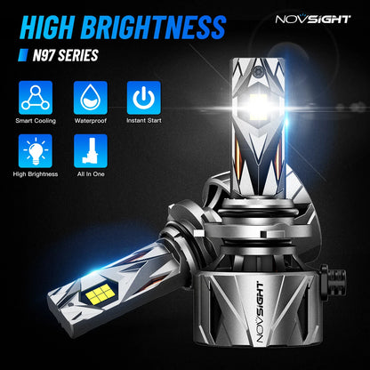 2X NOVSIGHT 9005 9006 LED Headlight Bulb Combo for HB3 HB4 (6500K)