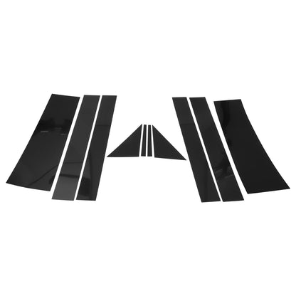 10 Pcs Door Pillar Window Trim for Chrysler Town & Country (2008–2016) Black