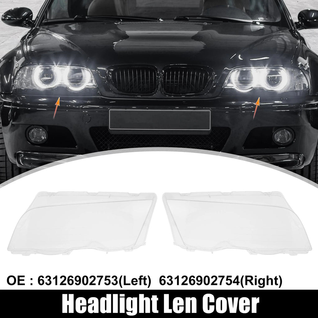 Headlight Lens Cover Pair for BMW 3 Series E46 (1998–2001)