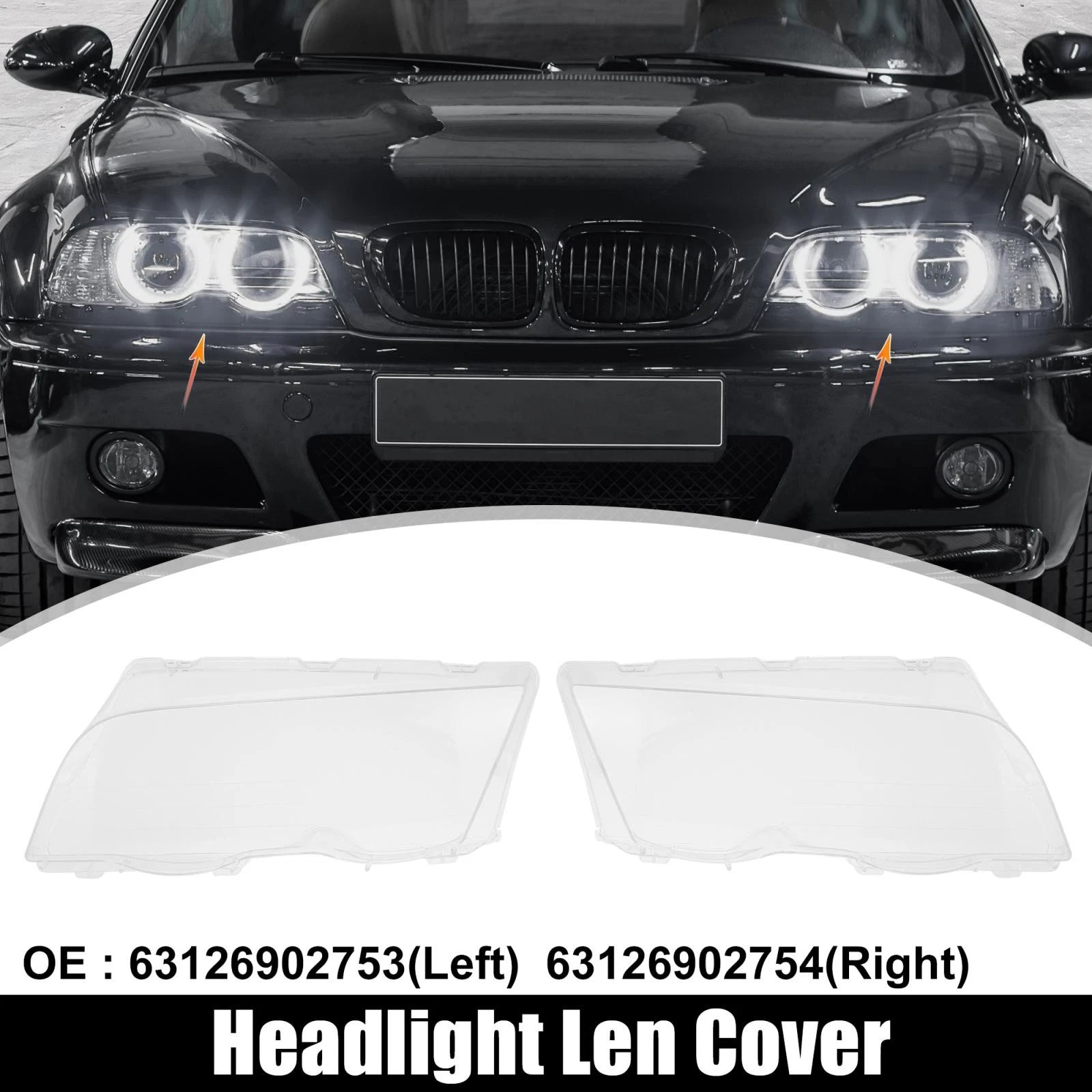 Headlight Lens Cover Pair for BMW 3 Series E46 (1998–2001)