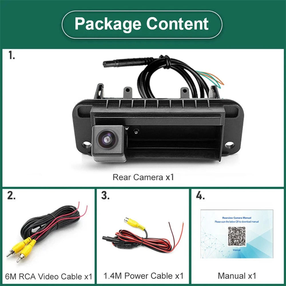 AHD 720P Backup Trunk Handle Camera For Benz C Class C180 C260 MB W204 S204 W212