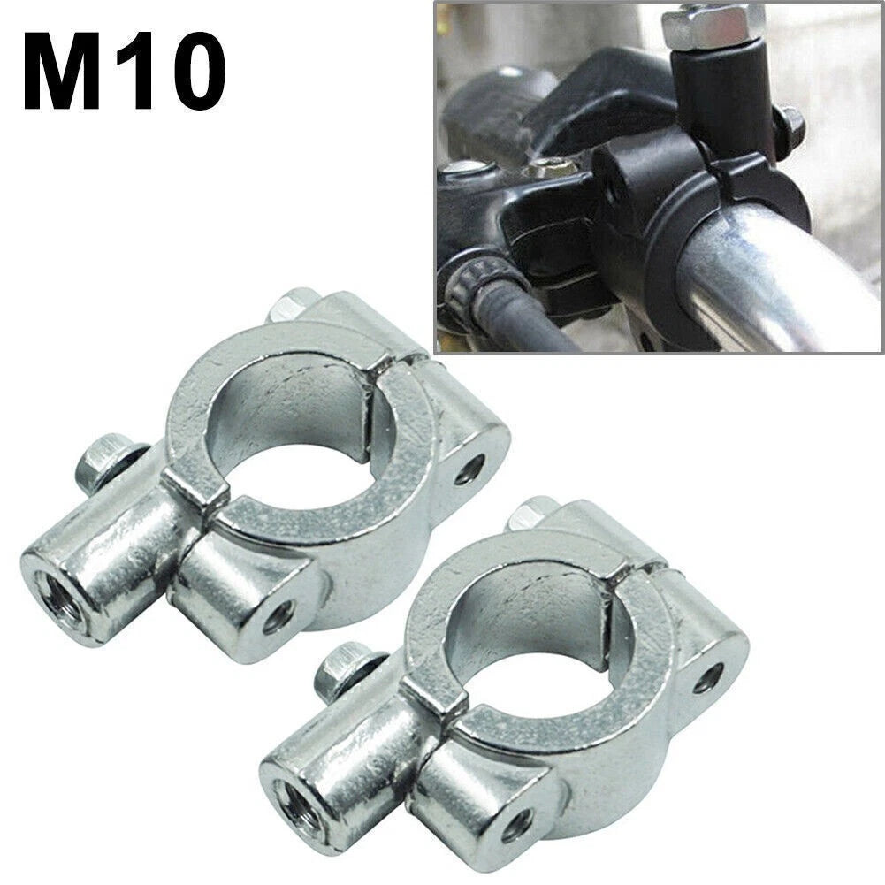 Handle Bar Mirror Mount Holder Clamp Adaptor for Bike (1" 25mm, 10MM Thread)