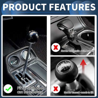 Shift Knob with 3 Adapters for Universal Vehicles (Automatic/Manual)