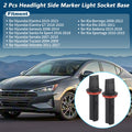 2X Headlight Side Marker Light Bulb Socket Base for Hyundai Elantra Santa Fe (2011–2018)