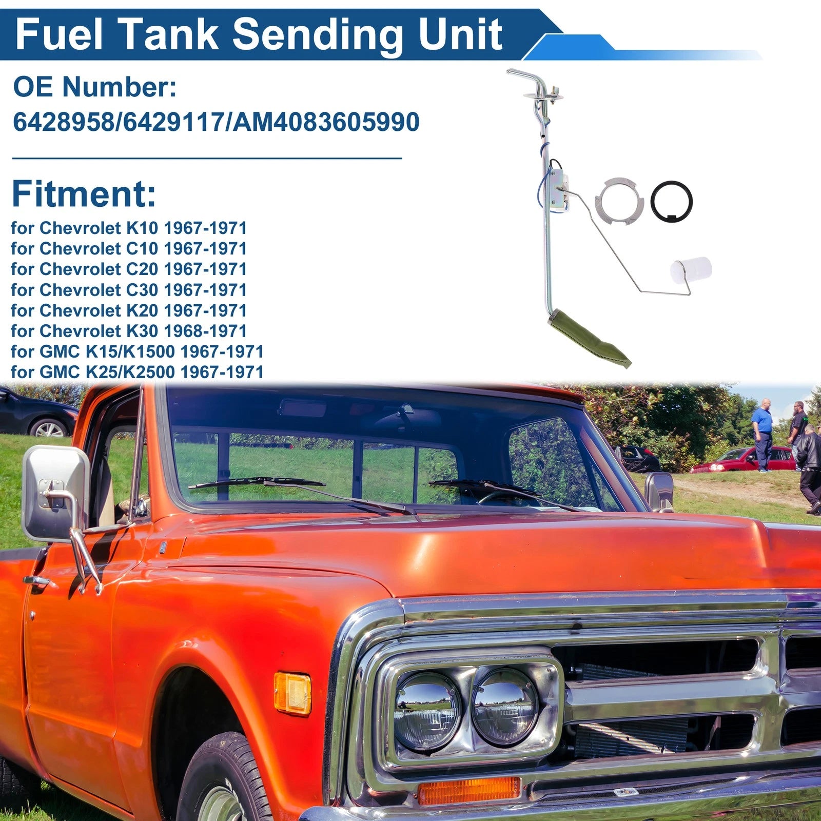 Fuel Level Sending Unit Module Replacement for Chevrolet K10 1967–1971