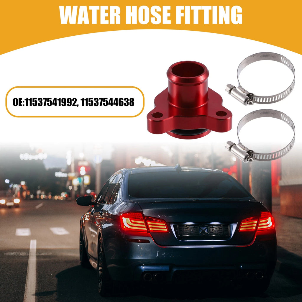 Engine Coolant Hose Fitting with Clamp for BMW 330i (Red) (2001–2005)