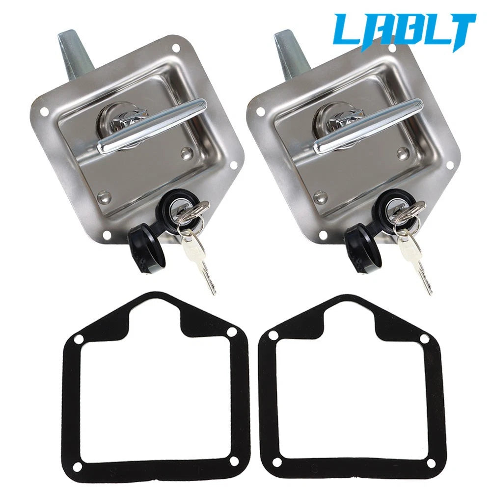2X Trailer Door Latch T-Handle Locking w/ Key for Camper RV Truck