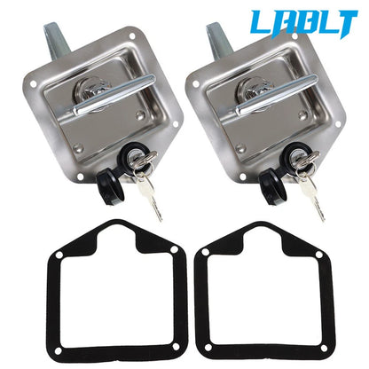2X Trailer Door Latch T-Handle Locking w/ Key for Camper RV Truck