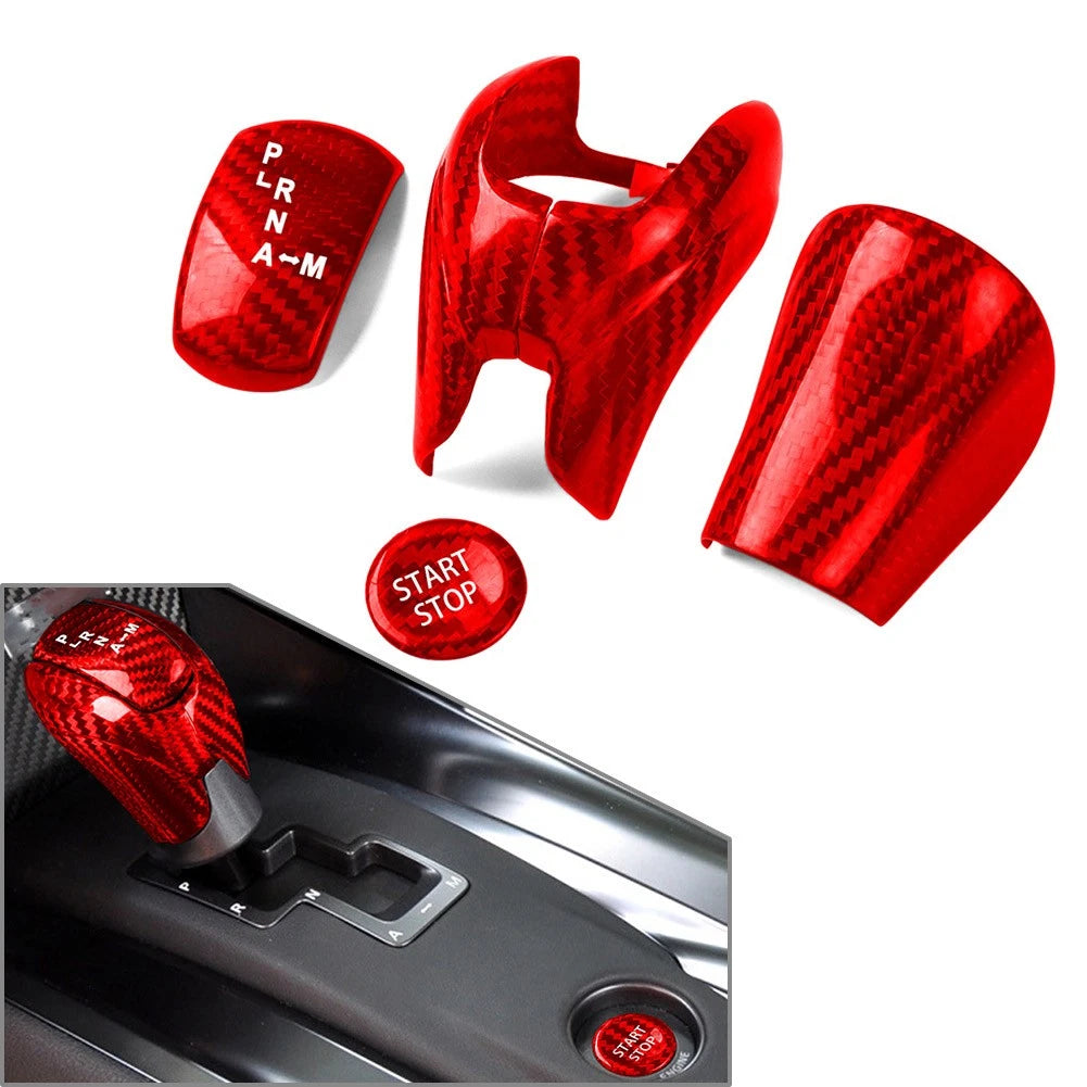 Shift Knob Engine Start Stop Button Cover Trim for Nissan GTR R35 (2008–2026) Red