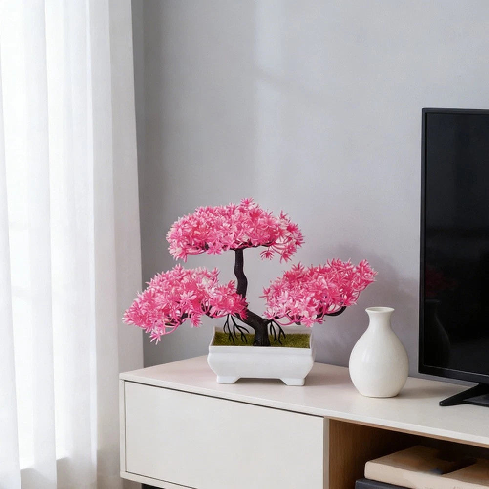 Faux Pine Tabletop Plant for Office Corner (25x18 cm)