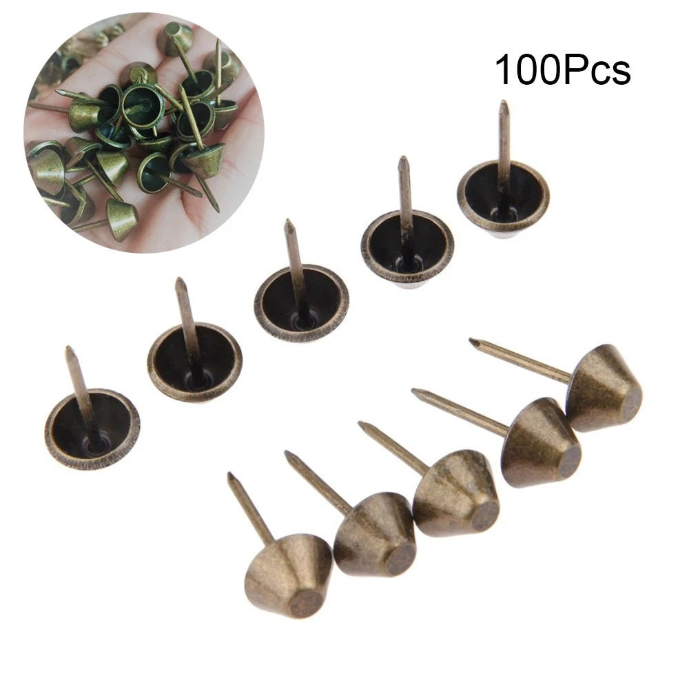 100Pcs Upholstery Nails for Furniture Craft Decor