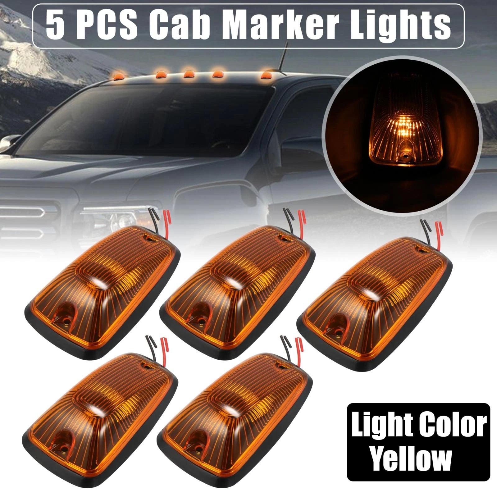 Cab Marker Light Cover Yellow Front for Chevrolet K2500 (1998–1998)