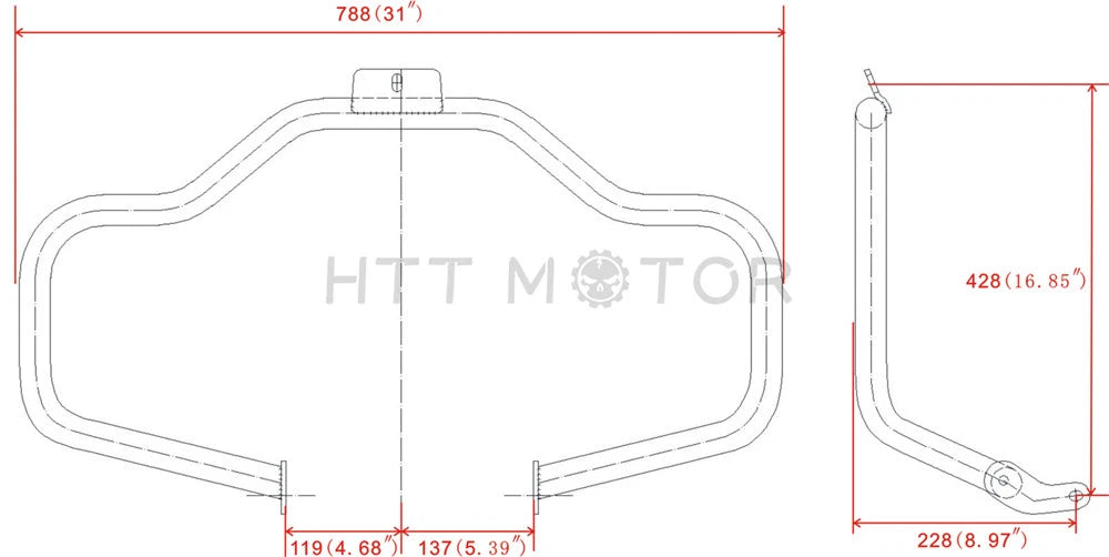 Engine Guard Crash Bar for Harley Heritage Softail Fat Boy (2009–2017)