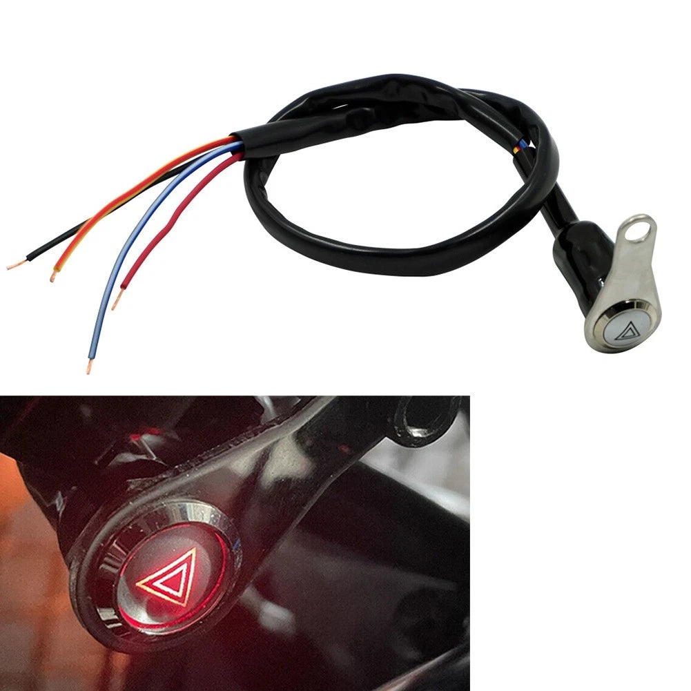 12V Motorcycle Switch ON OFF Handlebar Mount Push Button Red LED for Universal