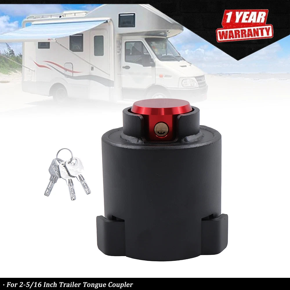 Heavy Duty Trailer Coupler Lock for 2-5/16 Inch Coupler (Fits Most Models)