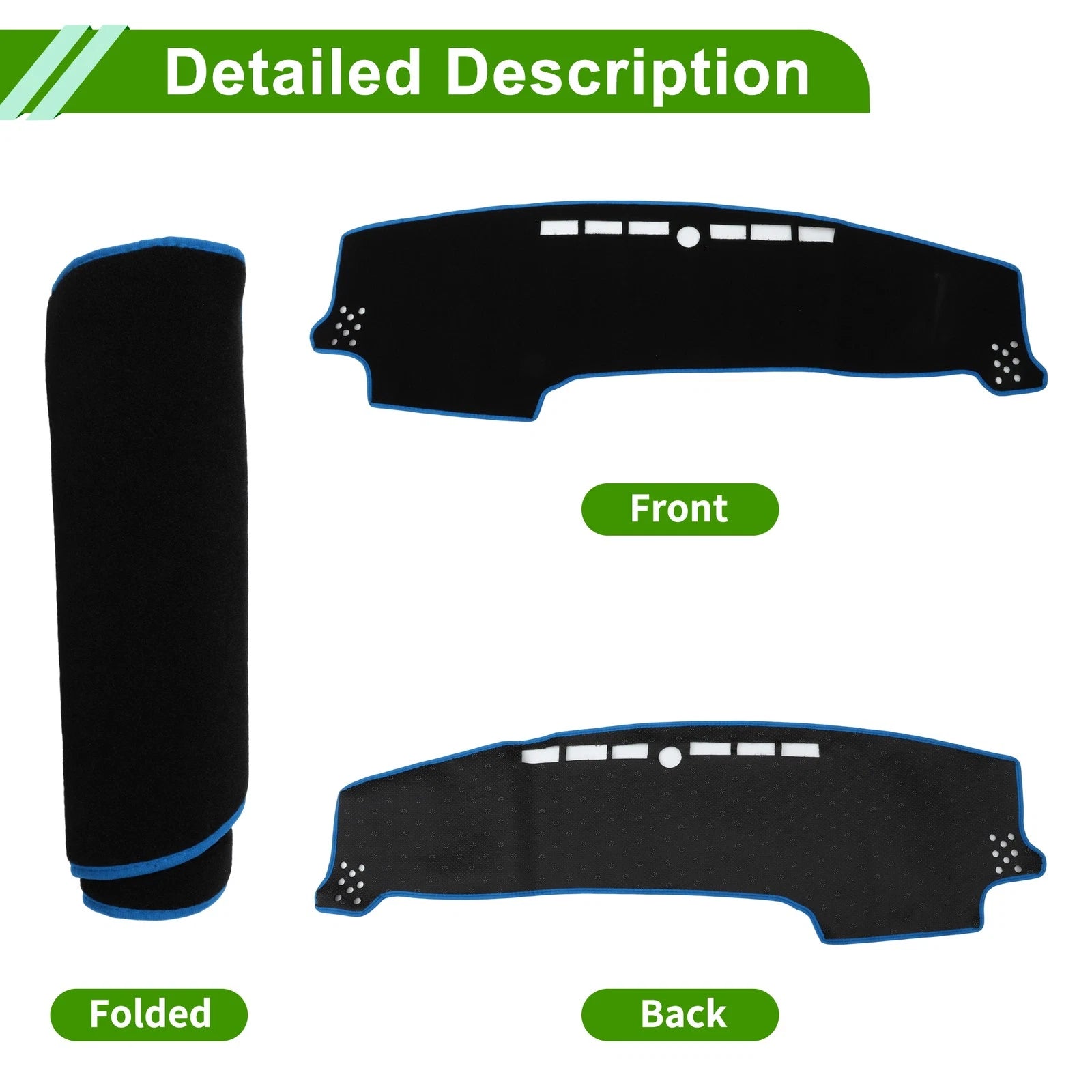 Dashboard Cover for Kia Sonet (2022–2025) Polyester Black Blue 1 Pc
