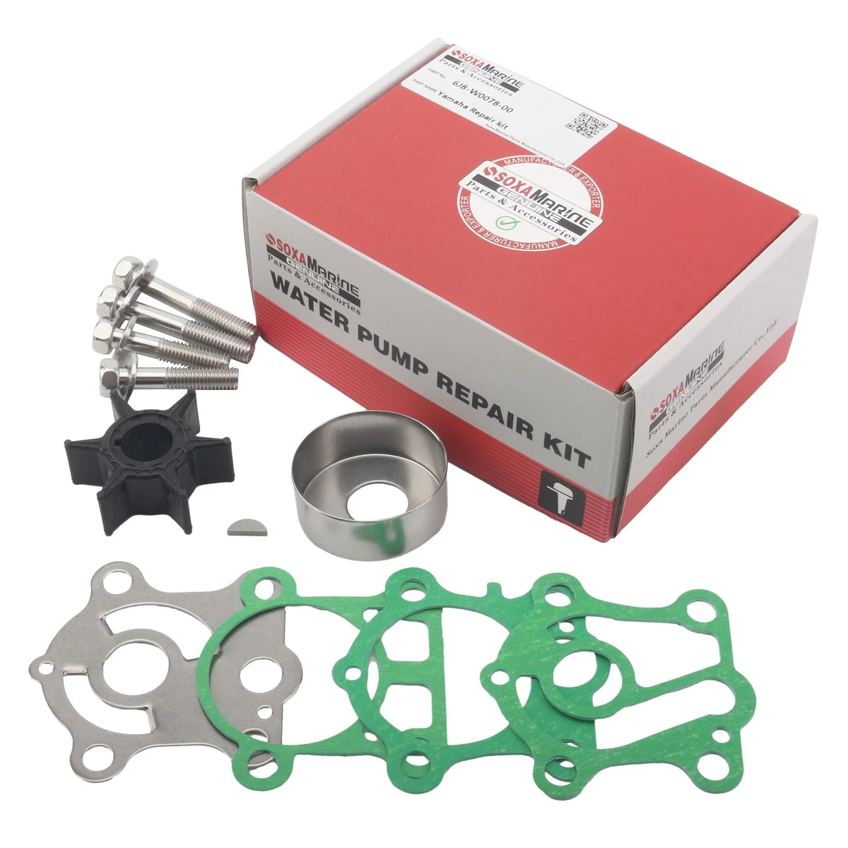 Water Pump Repair Kit for Yamaha 2 Stroke 25 30 HP (1990–2023)