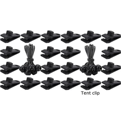 10 Piece Tent Clips Set with Elastic Cords for Securing Tarpaulins