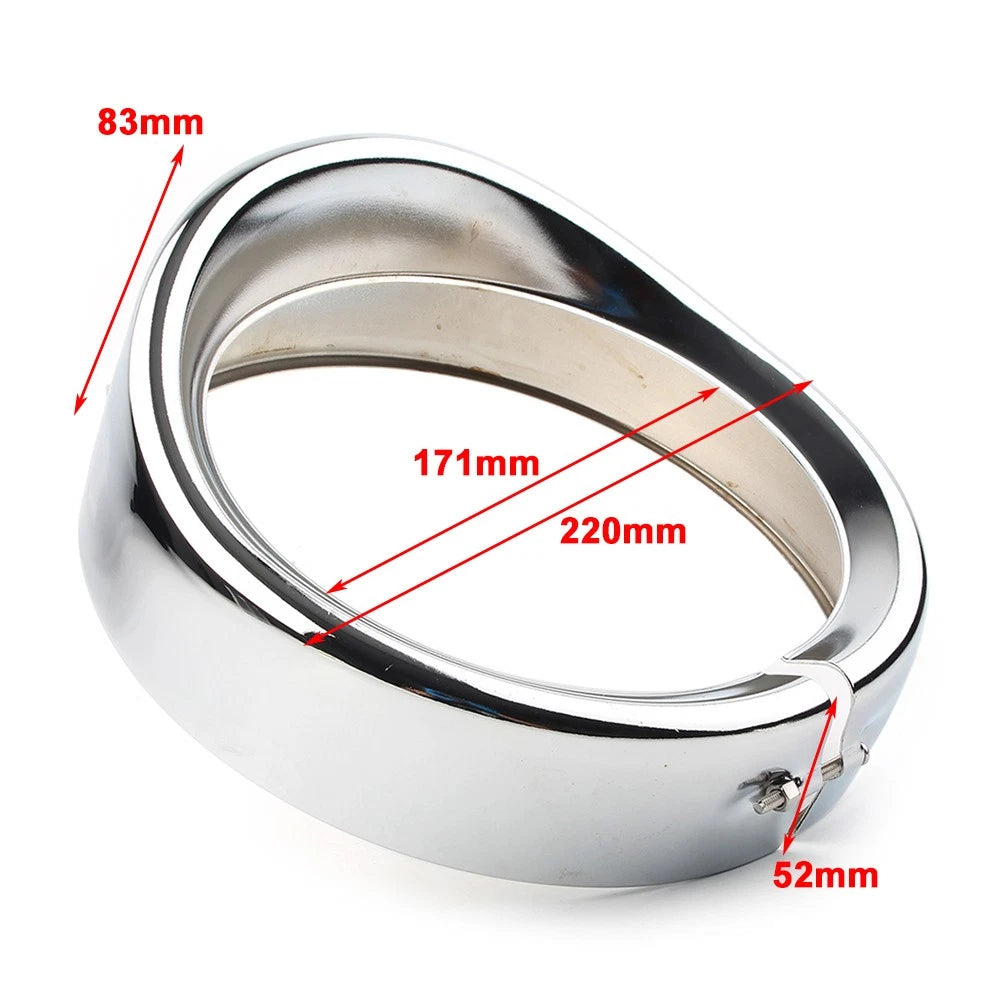 Chrome 7" Headlight Trim Ring Bezel for Harley Road King Softail