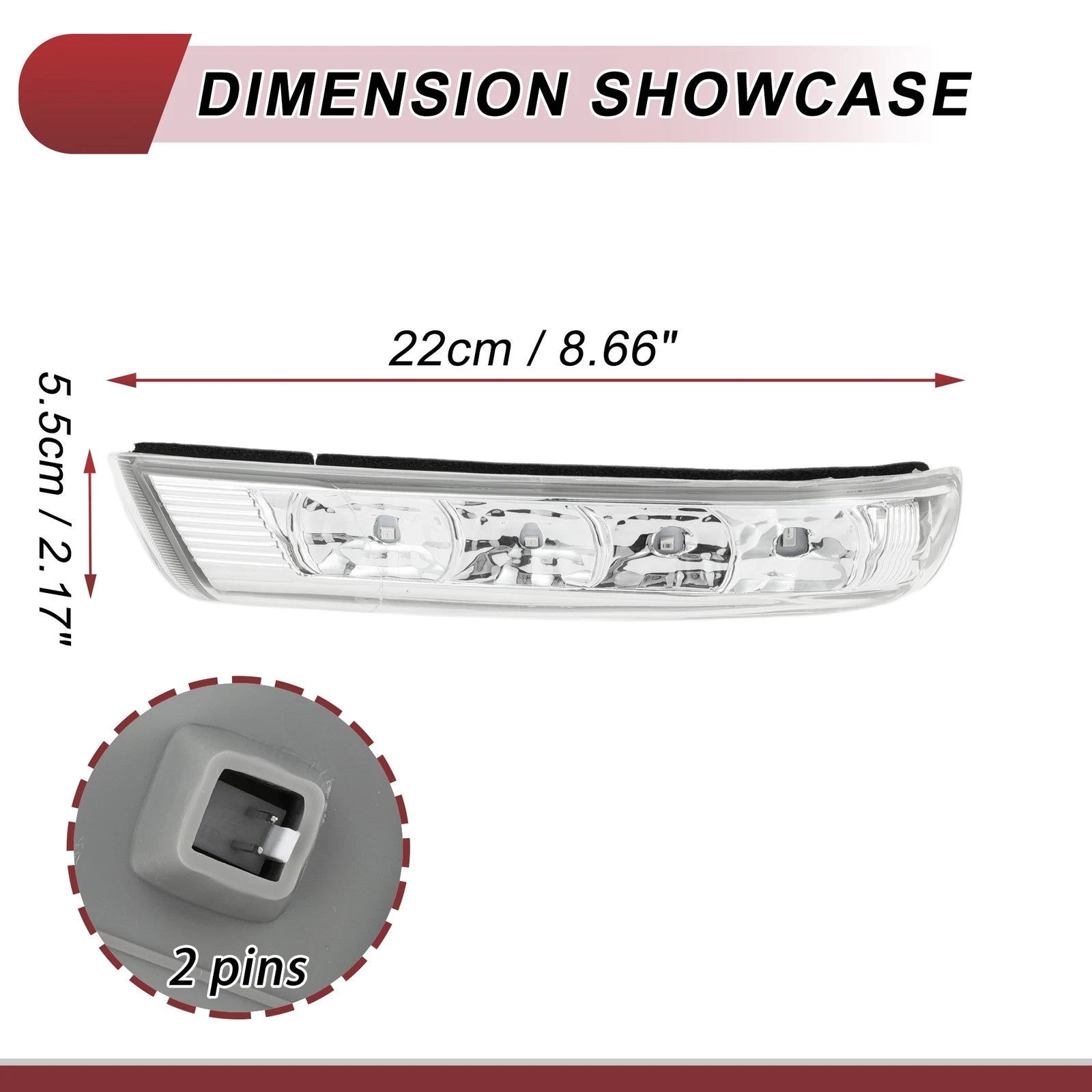 Mirror Turn Signal Light Replacement for Hyundai Santa Fe (2019–2024) Left