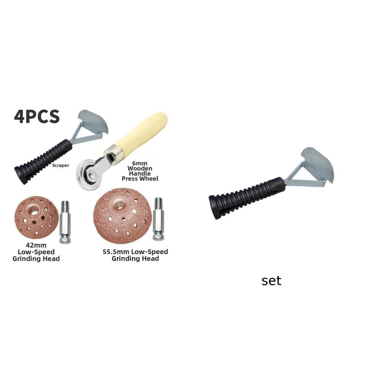 Compact Tire Repair Kit for Universal Use (415g) - 2 Bowl Rasps, 1 Stitch Roller, 1 Scraper