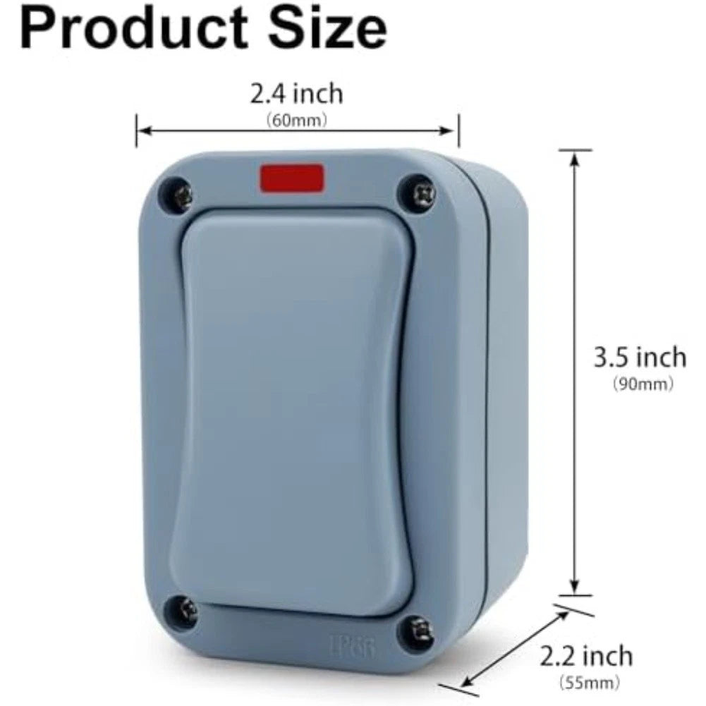 LED Power Indicator Outdoor Light Switch for (IP66 Rated)