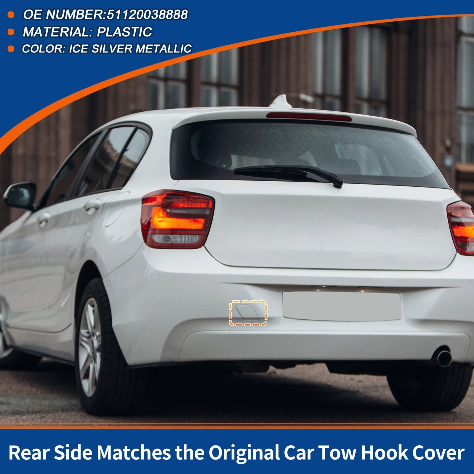 1 Pcs Rear Tow Hook Cover Replacement for BMW 1 Series (2013–2019)