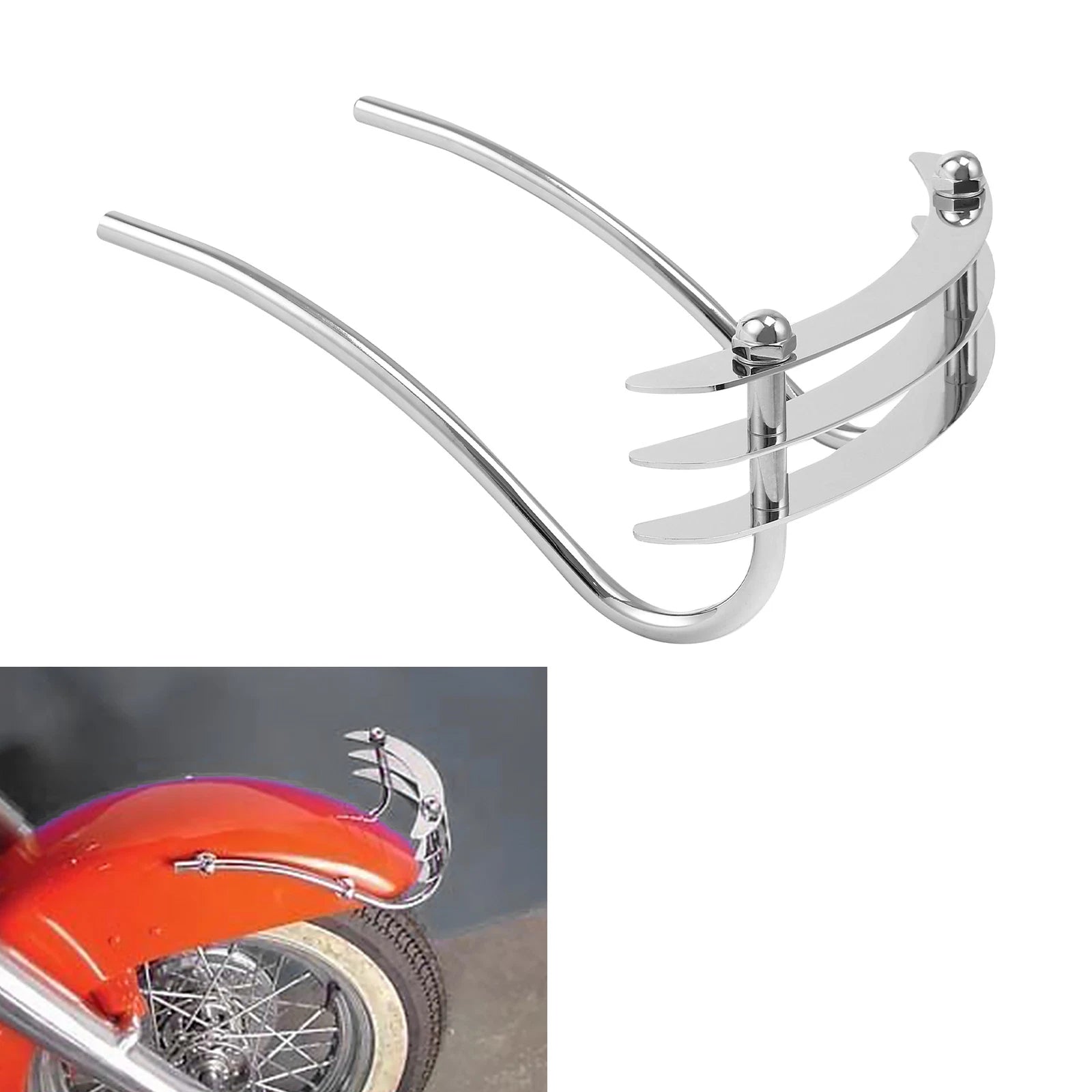 Chrome Front Fender Bumper Grill for Harley Softail FXST