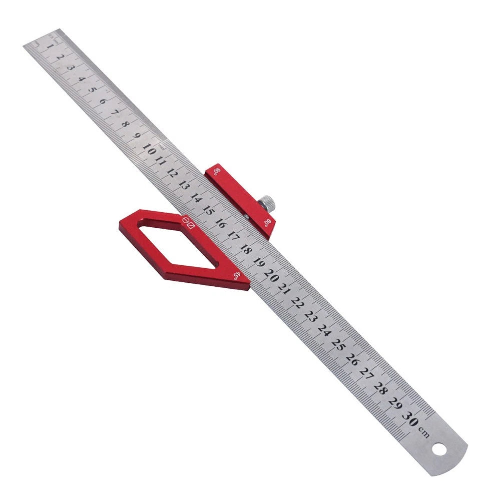 Steel Ruler and Positioning Block Tool for Accurate Center Finding