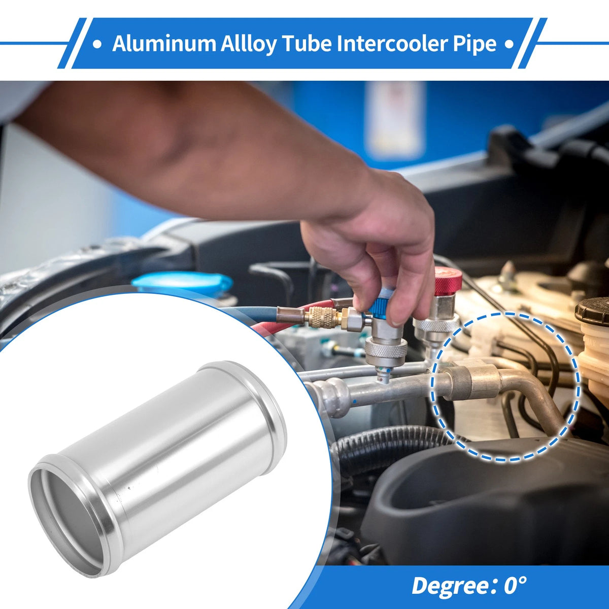 2.48" OD Intercooler Pipe for - Polished Silver Tone