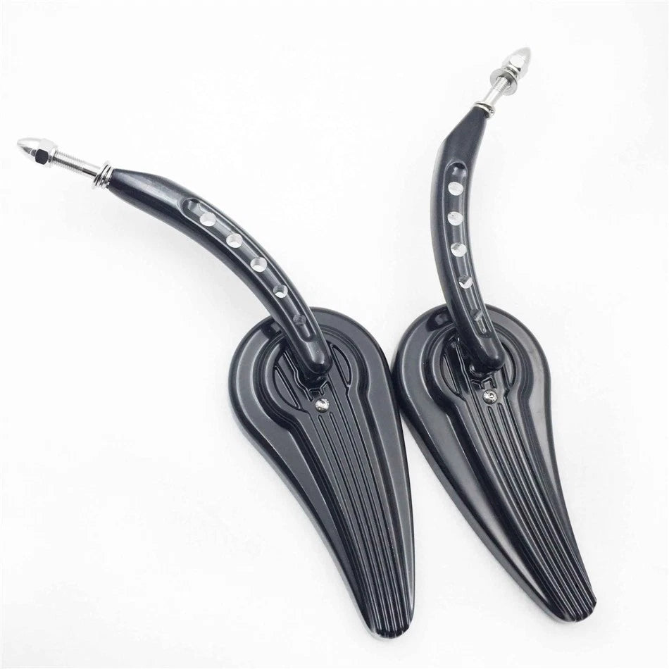 Black Raindrop Side Racing Mirrors for Harley Dyna CVO (2006–2023)