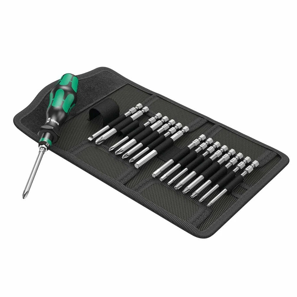 17-Piece Bit Set for Wera KK 60 Kraftform Screwdriver