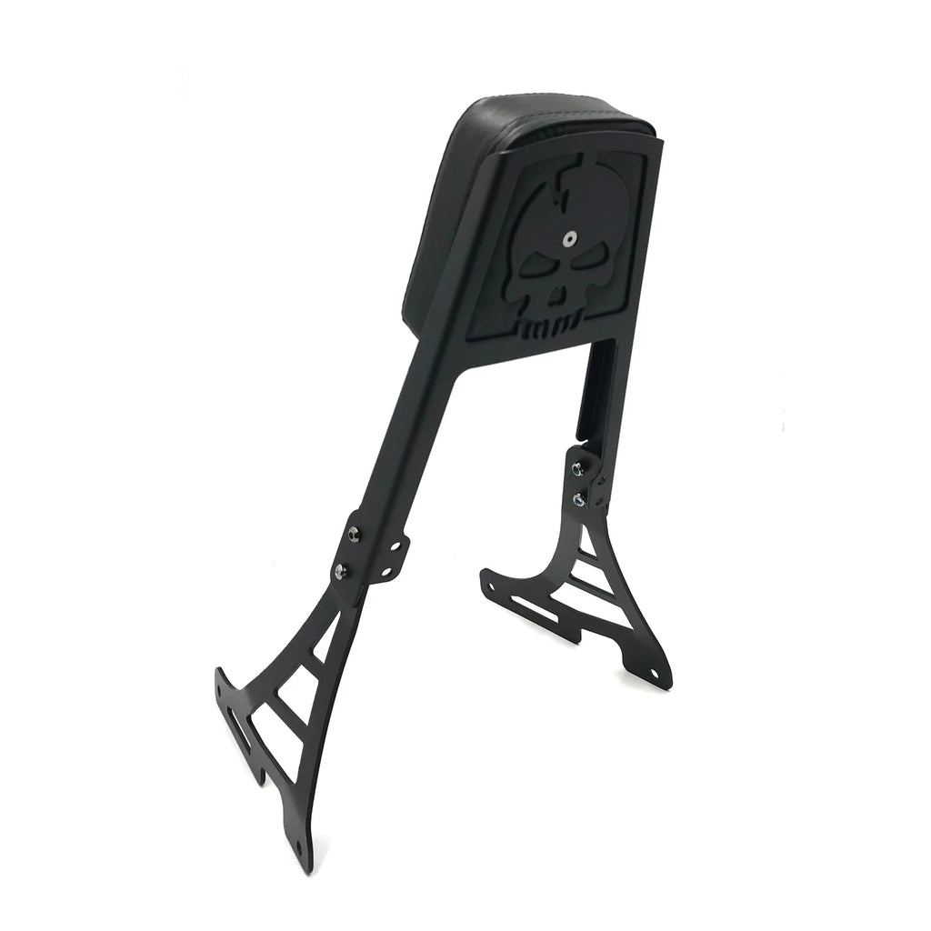 Black Skull Backrest Sissy Bar Leather Pad for Softail FLSTSC FXST FXSTB FXSTS (2000–2017)