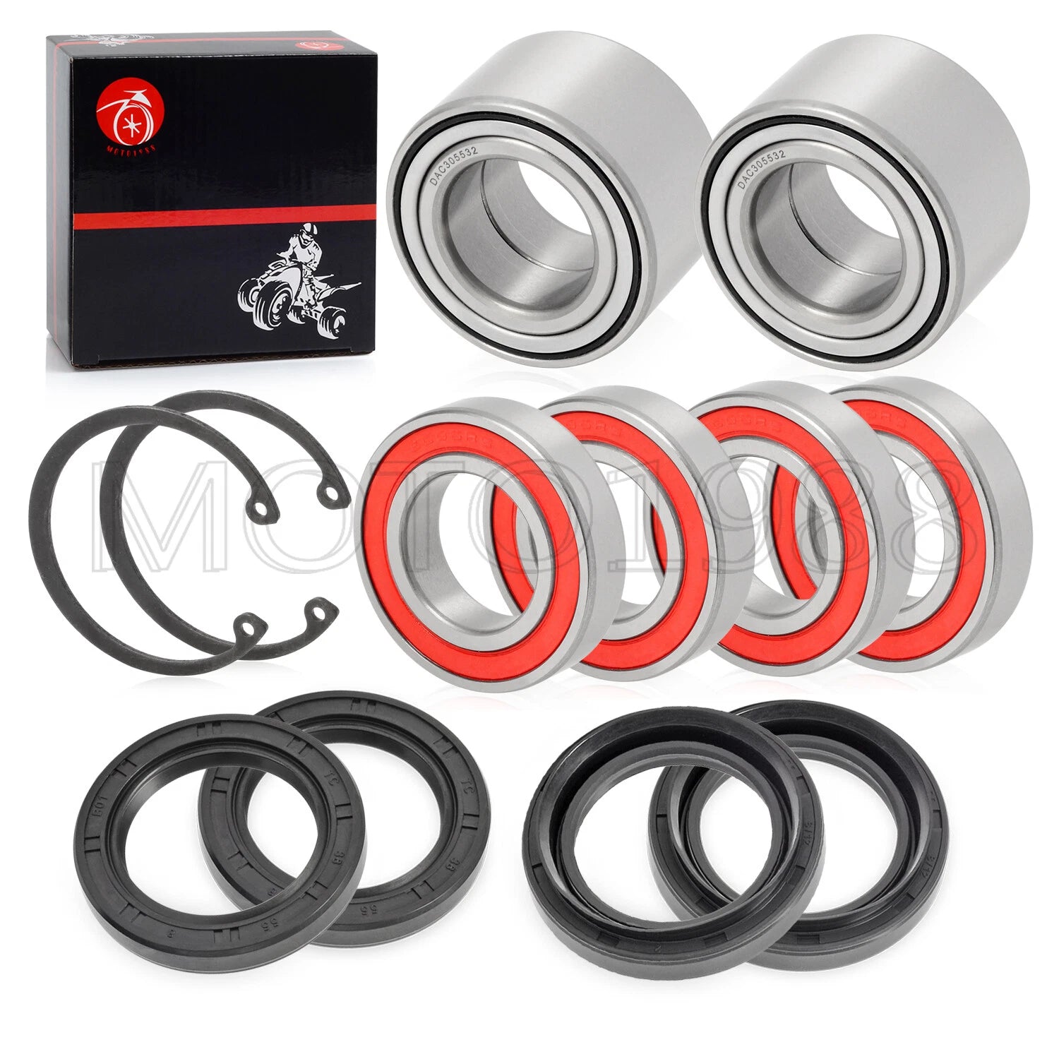 Front Rear Wheel Bearing Seals for Yamaha Big Bear 400 YFM400FB (2007–2012)
