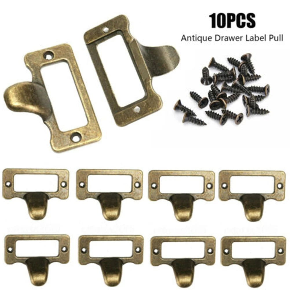 10X Label Pull Drawer Handles for Cabinet Cupboard (58mm x 45mm)