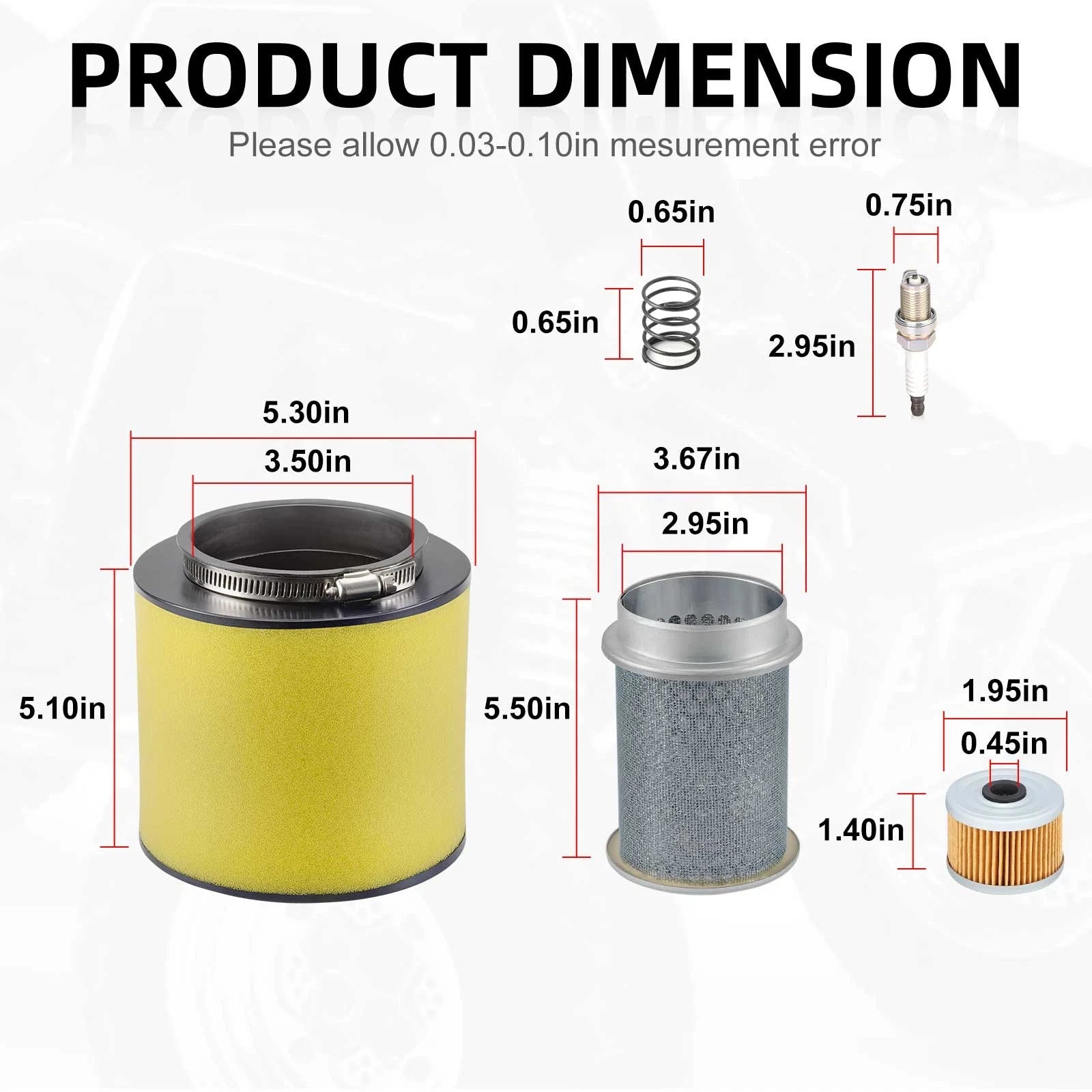 Air Filter & Oil Filter Set with Cleaner for Honda Foreman 500 (2005–2019)
