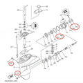 Seal Kit for Yamaha Outboard Motor Lower Gearcase (93101-17054, 93210-56M80)