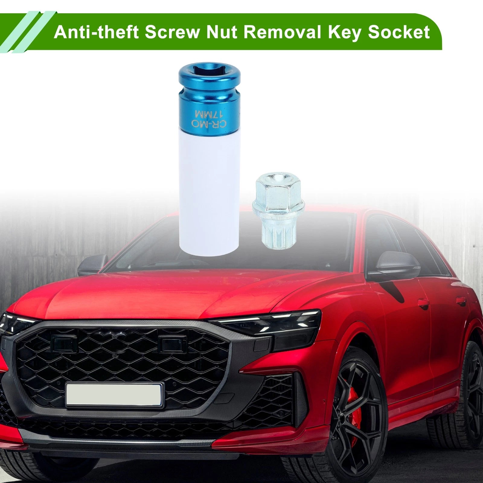 Wheel Lock Lug Nut Key Socket Removal Tool for Audi VW (2005–2015)