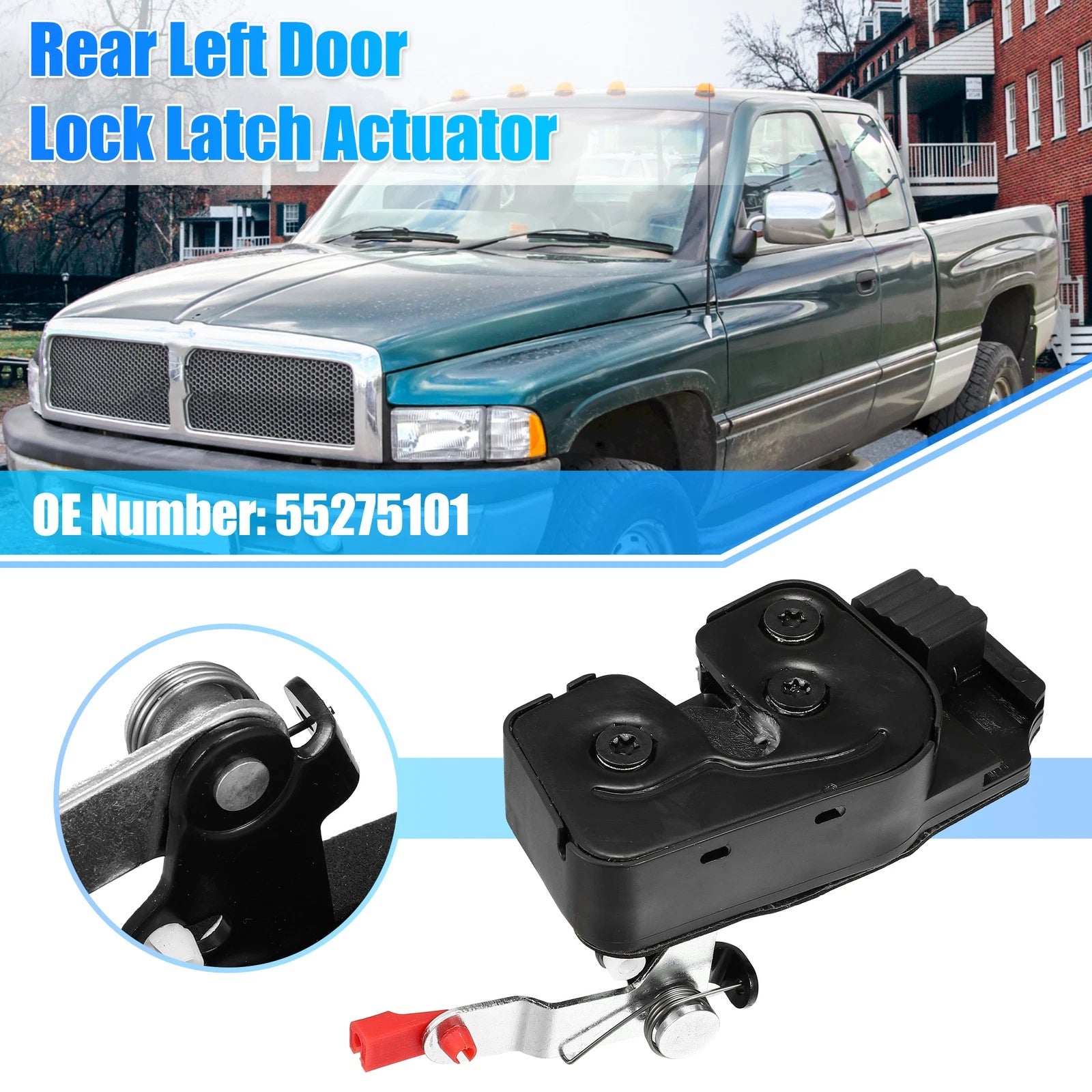 Rear Left Driver Door Lock Actuator for Dodge Ram 1500 2500 3500 (2009–2018)