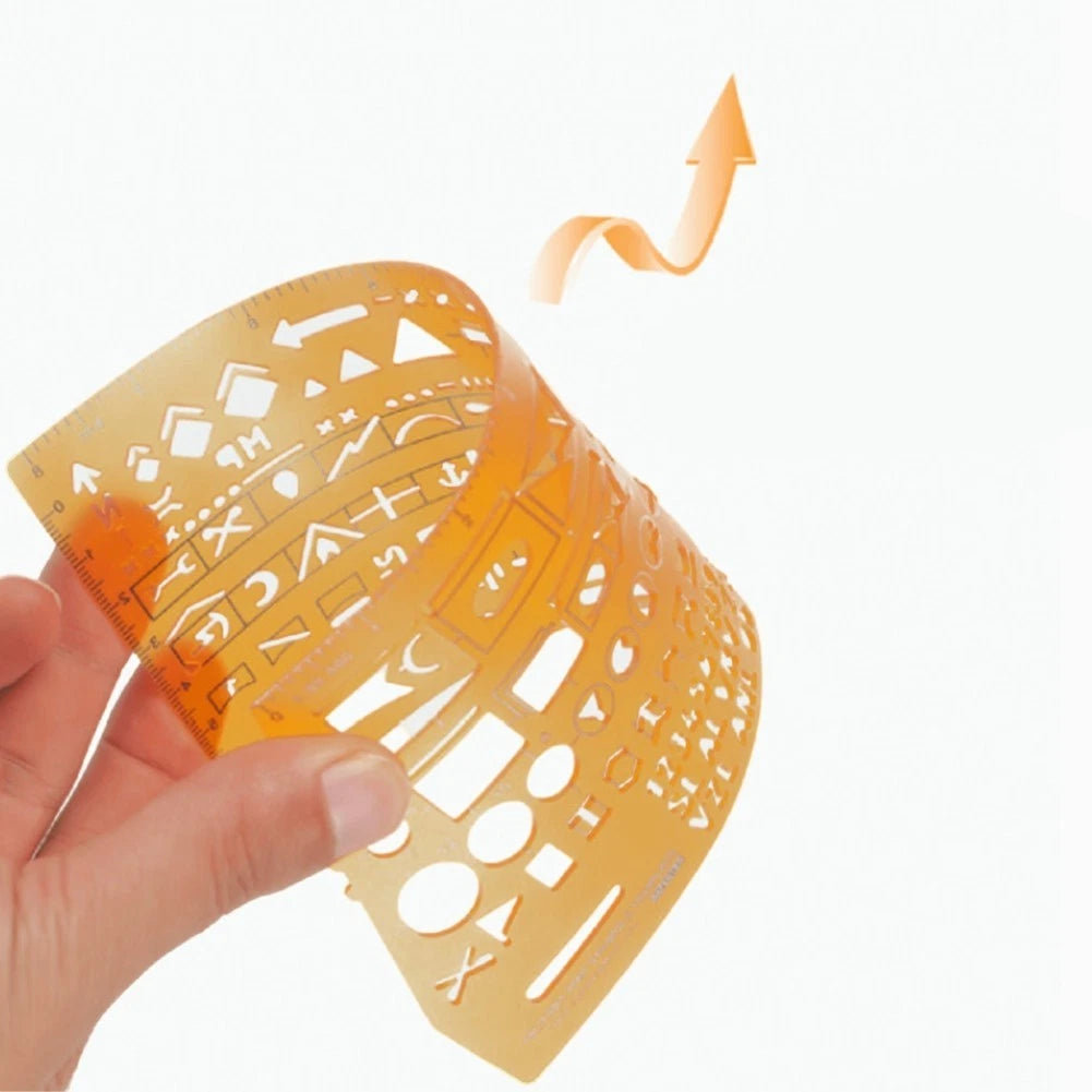 Template Ruler for Creative Planning and Geometry Drawing