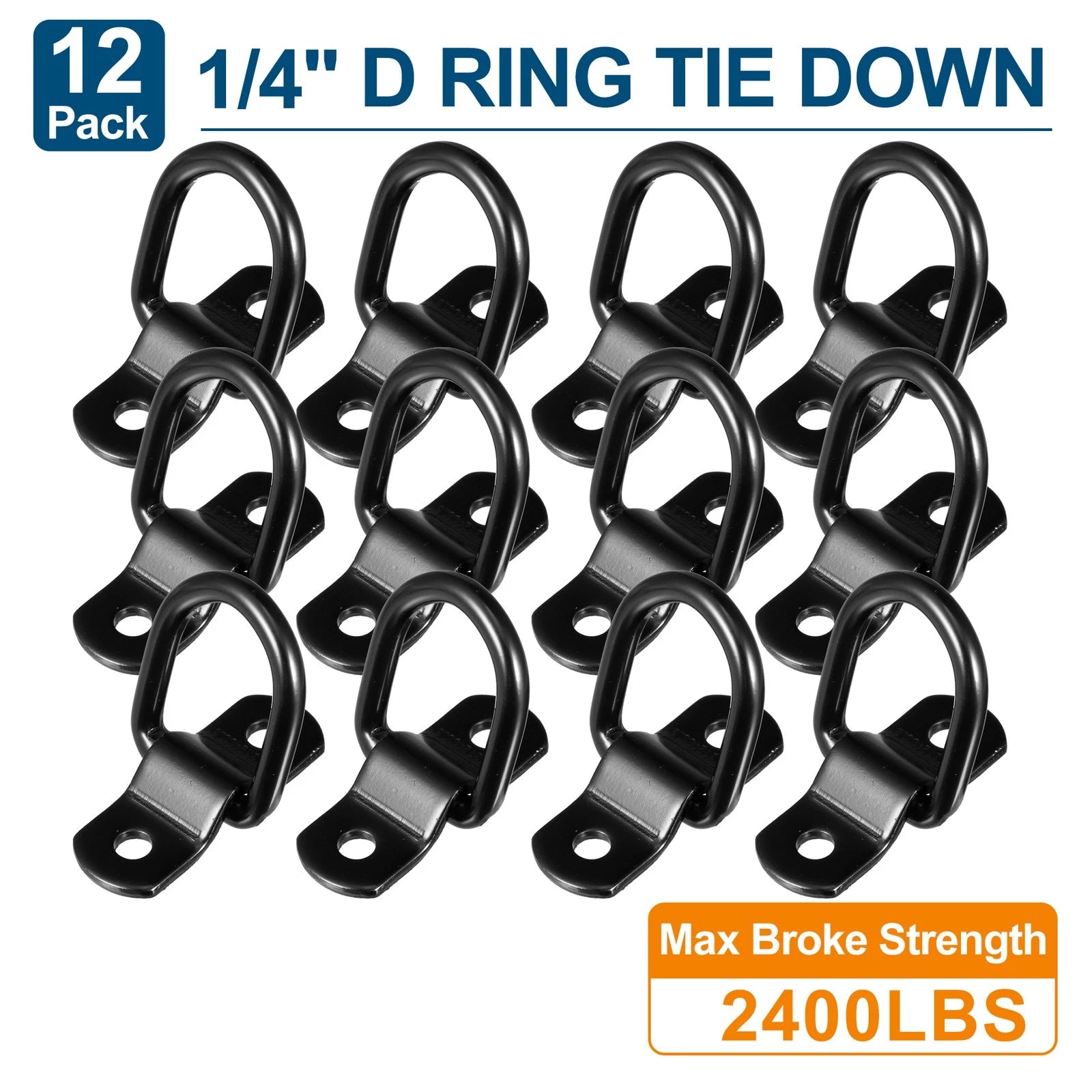 D Ring Tie Down Anchors Replacement Kit for Trailer Truck Boat Cars (4 Pack)