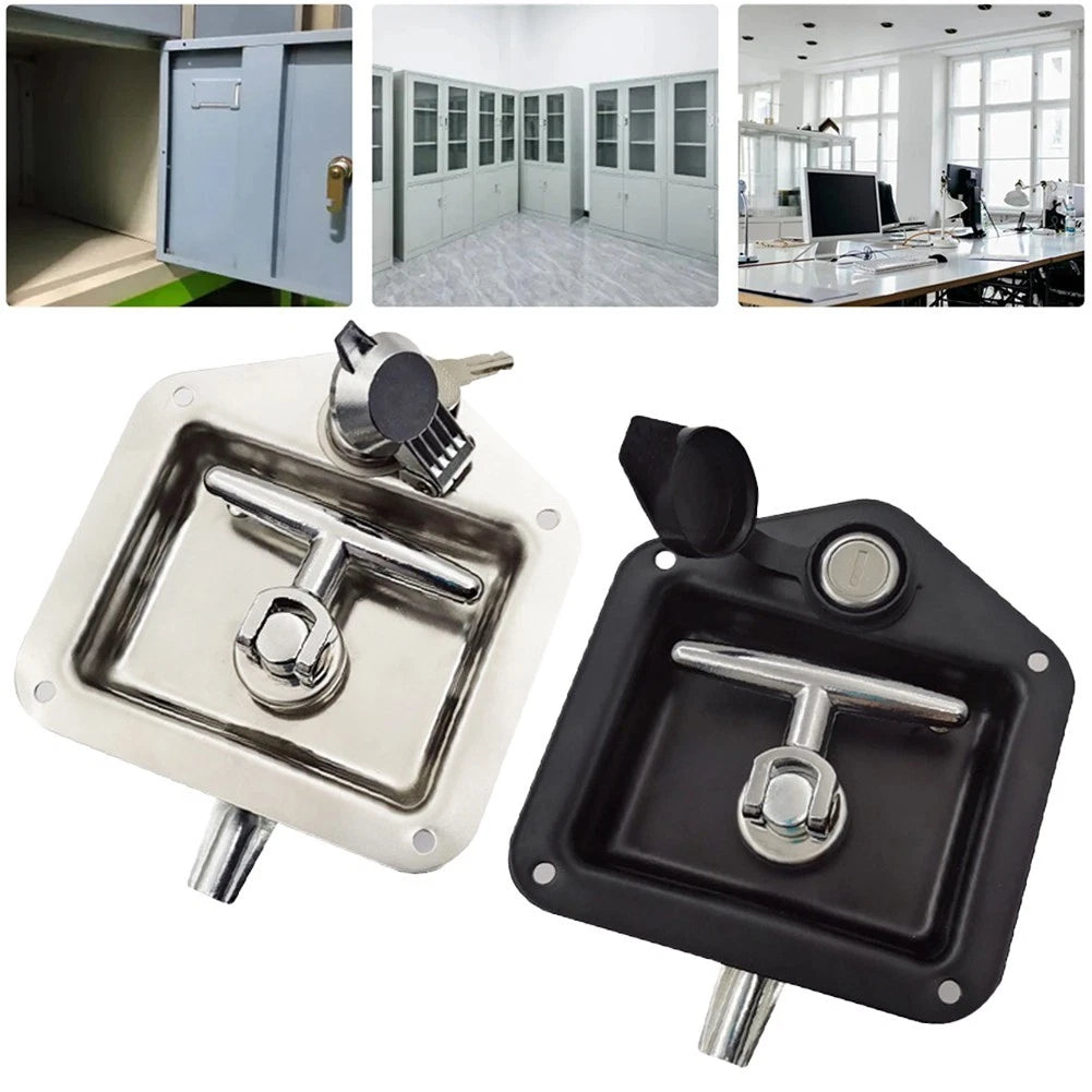 T Handle Toolbox Security Lock for Universal Use (Stainless Steel)